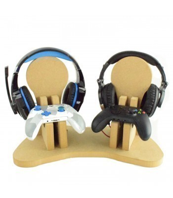 18mm Freestanding MDF Double Gaming Headset & Two Single X Box Controller Holders - X Box Controller Base 